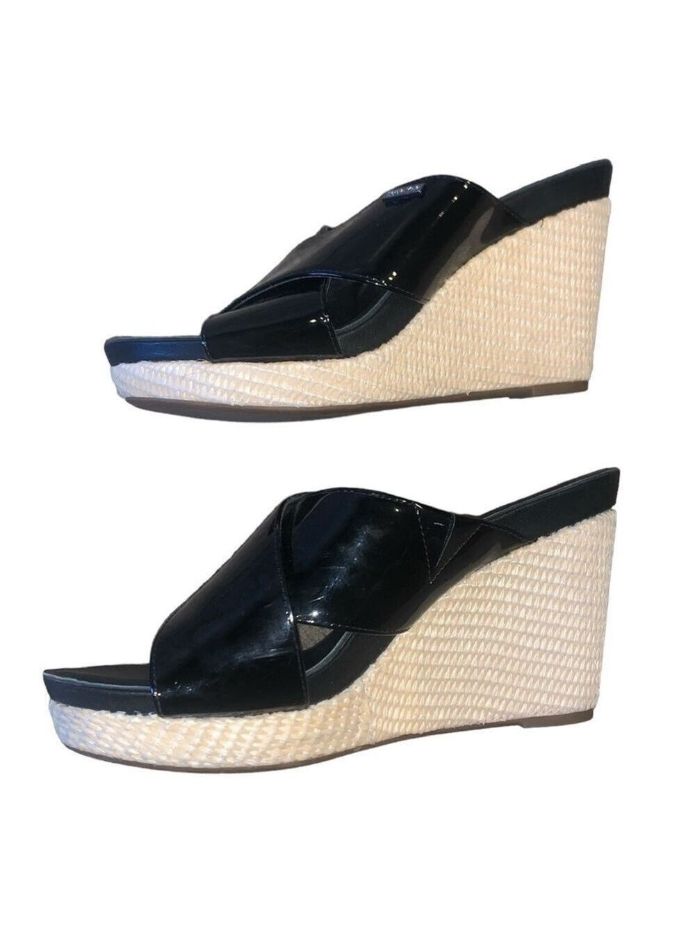CALVIN KLEIN Jaclyn Black Platform Sandal Open Toes size 8 - Picture 3 of 7